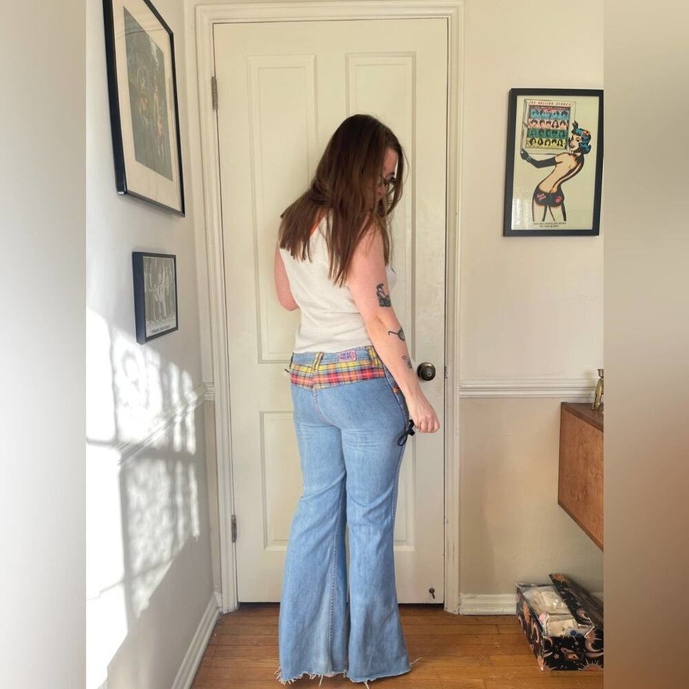 70s Vintage Faded Glory Light Wash Bell Bottoms W… - image 1